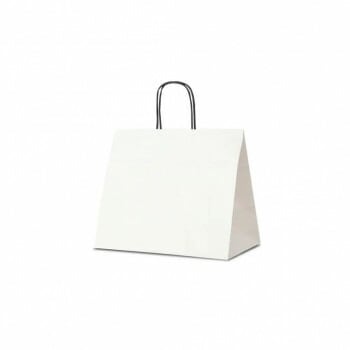 自動紐手提袋 T-9W 白無地（黒紐） 1907 50枚