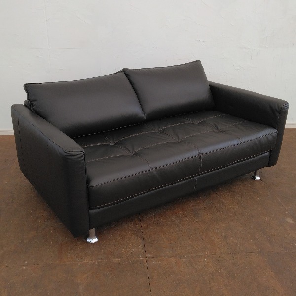 2人掛け ソファ ブラウン 総革張り・レザーソファ ラブソファ ソファー コンパクト