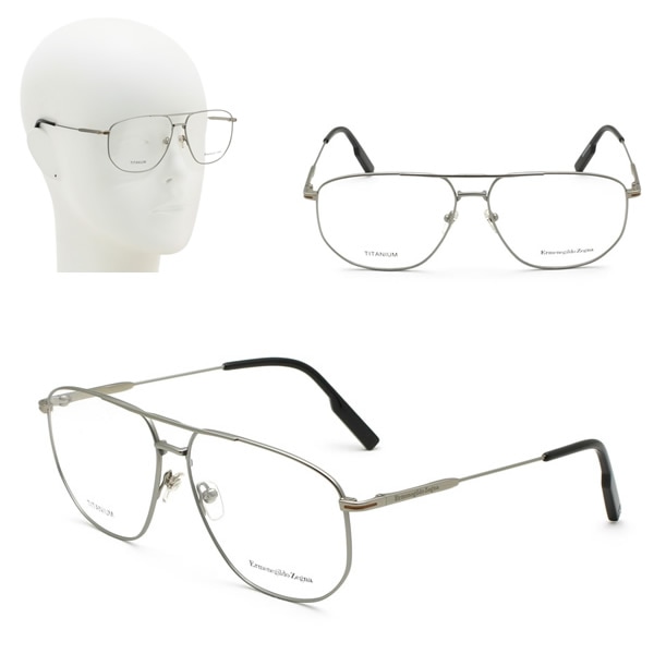 フレームのみ EZ5242/V 007 60 Ermenegildo Zegna メガネ 眼鏡 マットシルバー ブラック