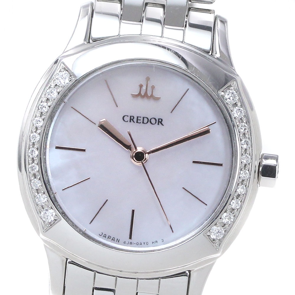 セイコー SEIKO GSAS949/4J81-0AT0 クレドール シグノ ダイヤベゼル クォーツ レディース 箱・保証書付き_868540【中古】