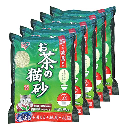 アイリスオーヤマ お茶の猫砂 7L5袋 (まとめ買い)