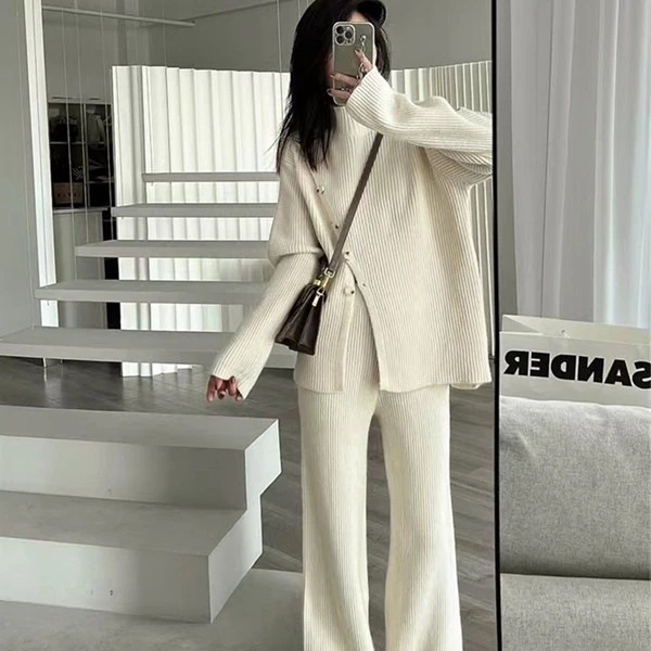 2024 セットアップ ファッション カジュアル ニットセーターパンツ スウェット上下セット 2点セット30%までに制限