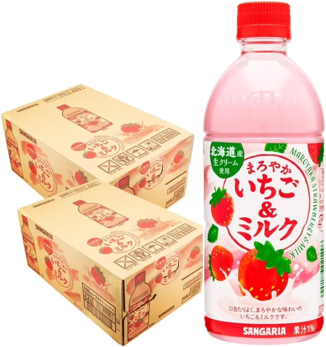 サンガリアサンガリア まろやかいちご＆ミルク 500ml×2ケース/48本