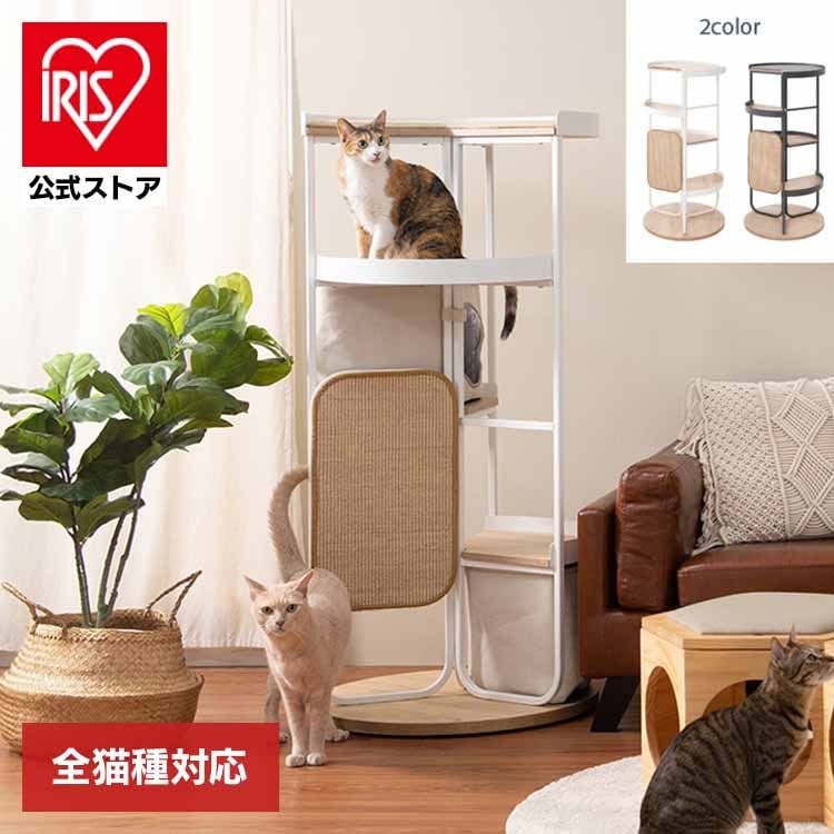 キャットタワー 猫タワー 猫用品 ペット用品 猫家具 猫ベッド 床置き ペット共生 猫部屋 賃貸おすすめ LOOPTOWERスパイラルキャットタワー MZ0060