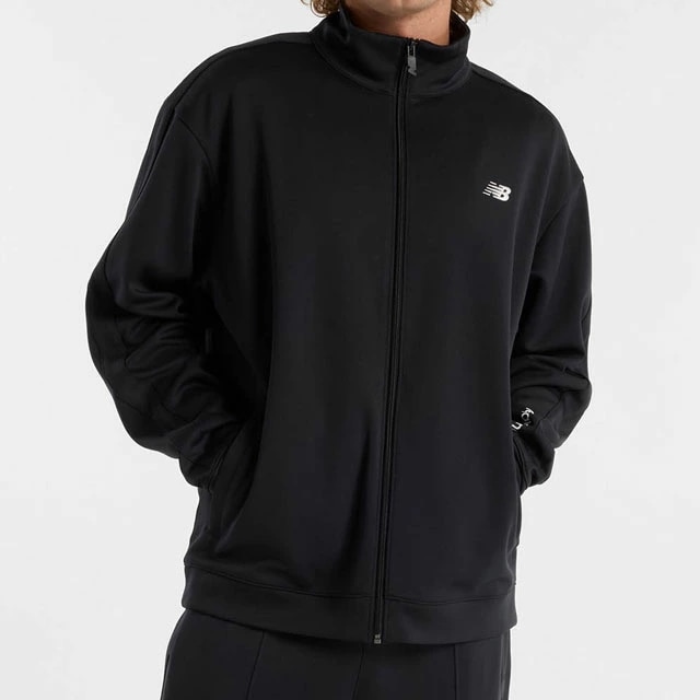 ニューバランス ジャケット メンズ AMJ51503 ニットトラックジャケット トップス アパレル 長袖 ジップアップ スポーツ ウェア アウター ブラック 黒 リラックスシルエット 送料無料