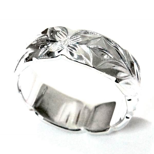 ハワイアンジュエリー リング プルメリア 花 マイレ葉 カットアウト レディース シルバー925 5,594円