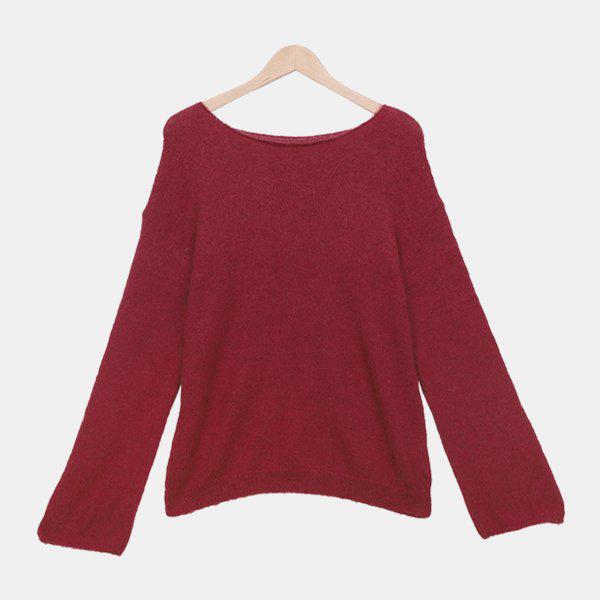 女性 FW ボートネック ウール オーバーサイズ ルーズフィット ニット LNNT012