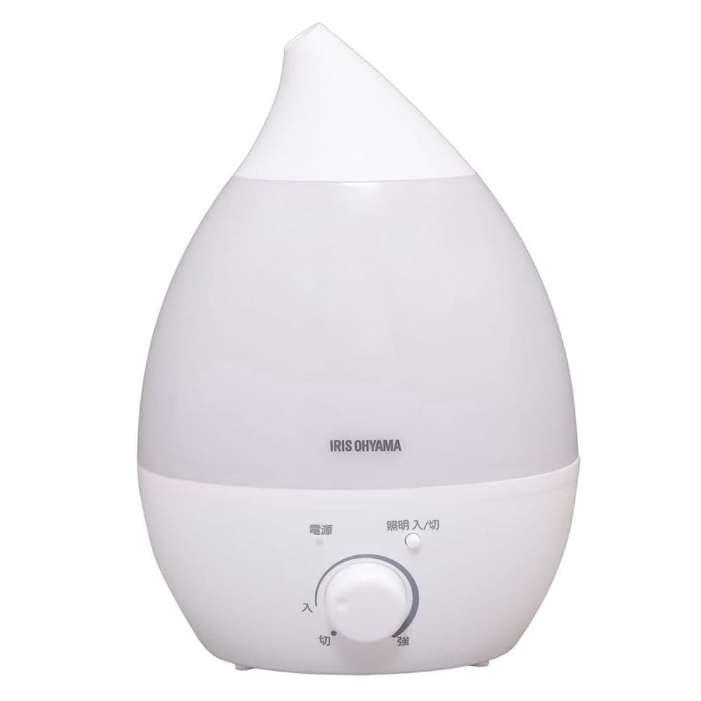 加湿器 大容量 超音波式 加湿量 280ml タンク容量 2.8L 8畳 10時間連続加湿 アロマ対応 しずく型 卓上 デスク用 UHM-280S-W ホワイト