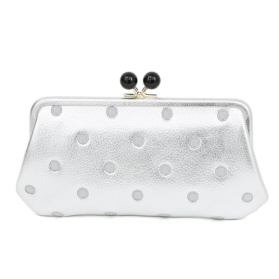 長財布 財布 レディース がま口財布 シルバードット アクリル玉 SVDOT 本革 革 おしゃれ さいふ お財布 小銭入れ がま口 11,104円