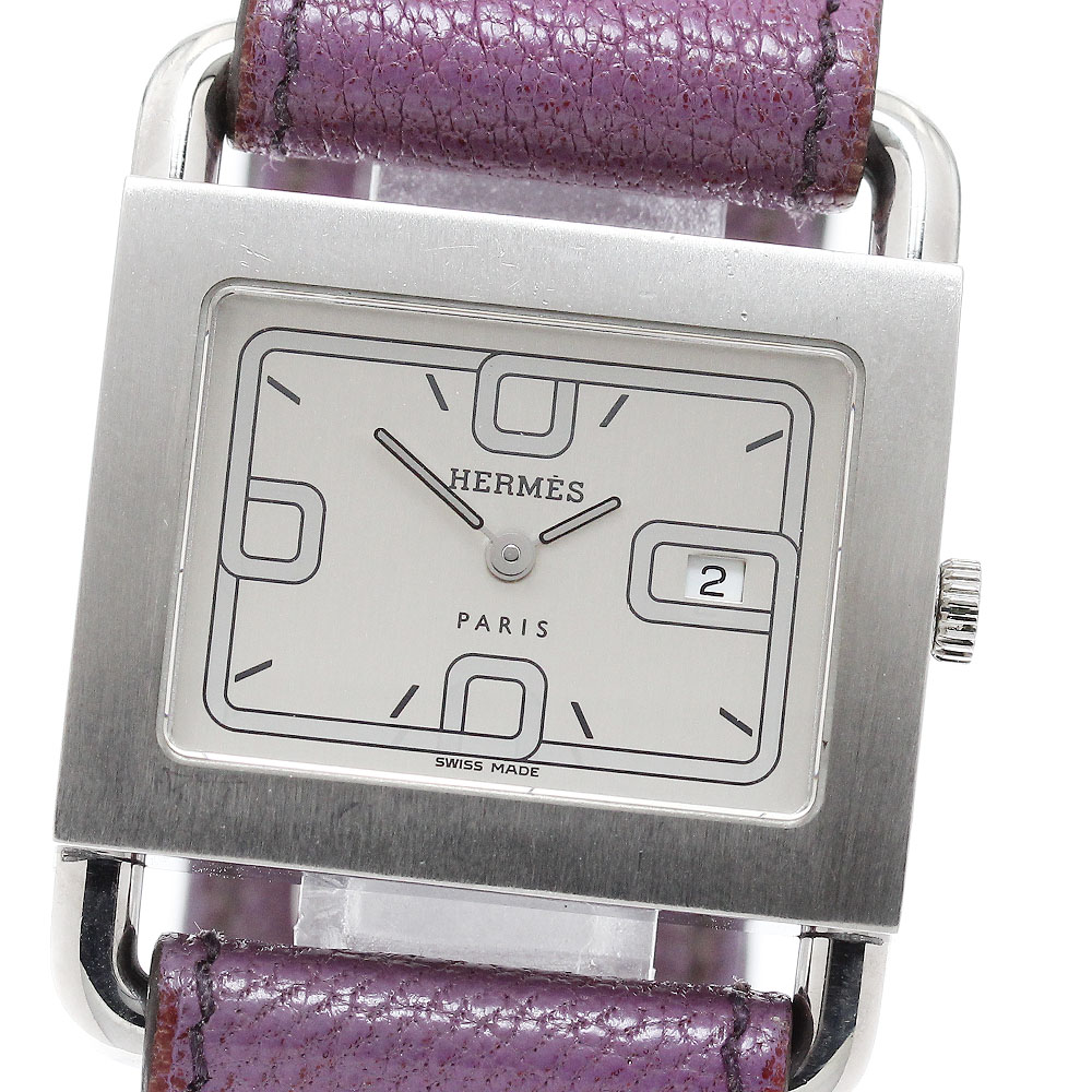 ベルト訳あり エルメス HERMES BA1.510 バレニア デイト クォーツ レディース _949764【中古】