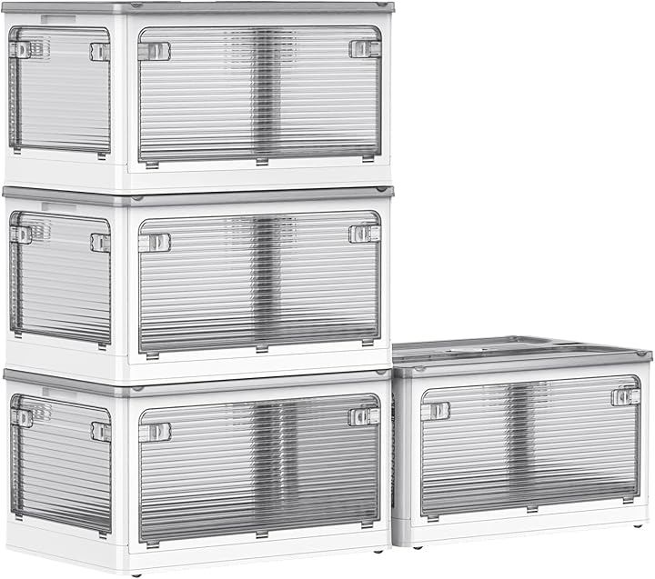 収納ボックス 蓋付き 積み重ね可能 全方向から取り出せる キャスター付き 衣装収納ケース 強い耐荷重 大容量収納ボックス (ホワイト，4個セット, Medium)