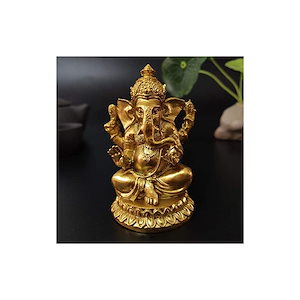 【即納】ガネーシャの置物 ゴールド インドの神様 象 仏像 オブジェ 卓上インテリア 開運 金運アップ 商売繁盛 風水グッズ