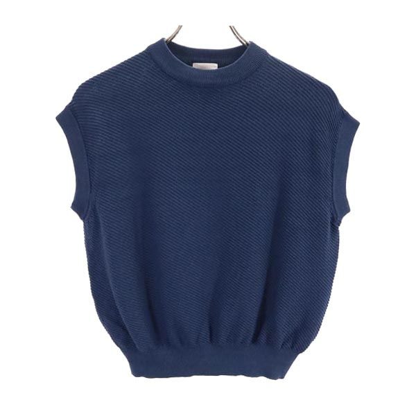 レーヨンブレンド ニットベスト ネイビー系 レディース
