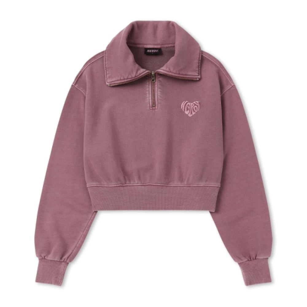 オタク女性用スフレピグメントクロップスウェットシャツローズピンク