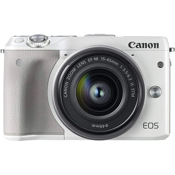 【中古】キヤノン Canon EOS M3 レンズキット ホワイト EOSM3WH-1545ISSTMLK SDカード付き 91,800円