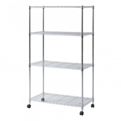 不二貿易 C/D:91787 メタルマルチシェルフ4段90 クロム MS-945154CR 91787