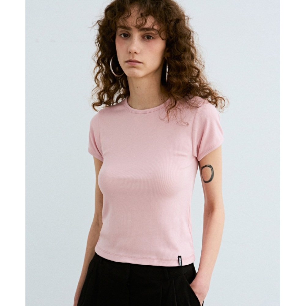 ニック&ニコールニコールベーシックスリムトップ_ピンク