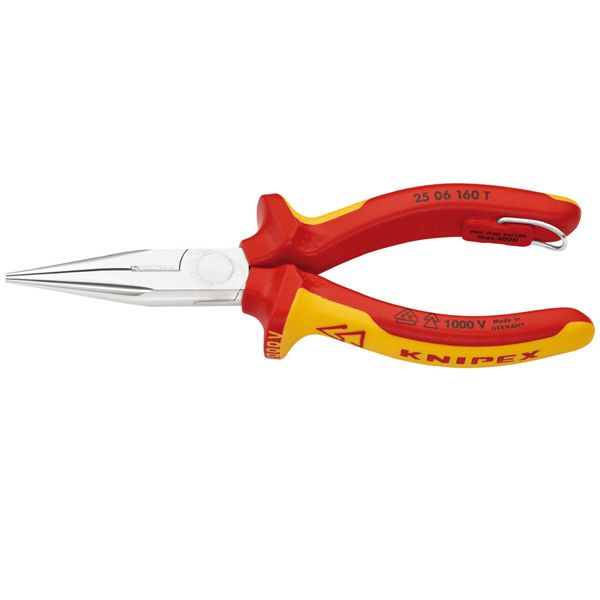 KNIPEX クニペックス 1000V絶縁ラジオペンチ 落下防止 全長160mm 2506-160T 工具 ツール DIY 作業工具