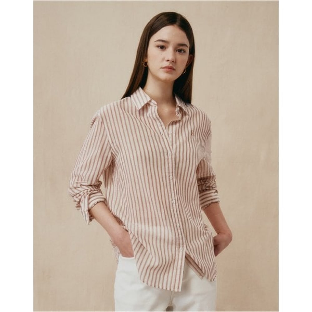 [25SS] コットンリラックスフィットシャツブラウンHSSH5BC33W2