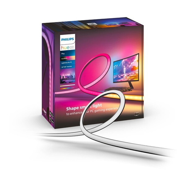 PHPC32 ブラック・ホワイト Hue Play 間接照明 (グラデーションライトリボン PC 32-34インチ専用)