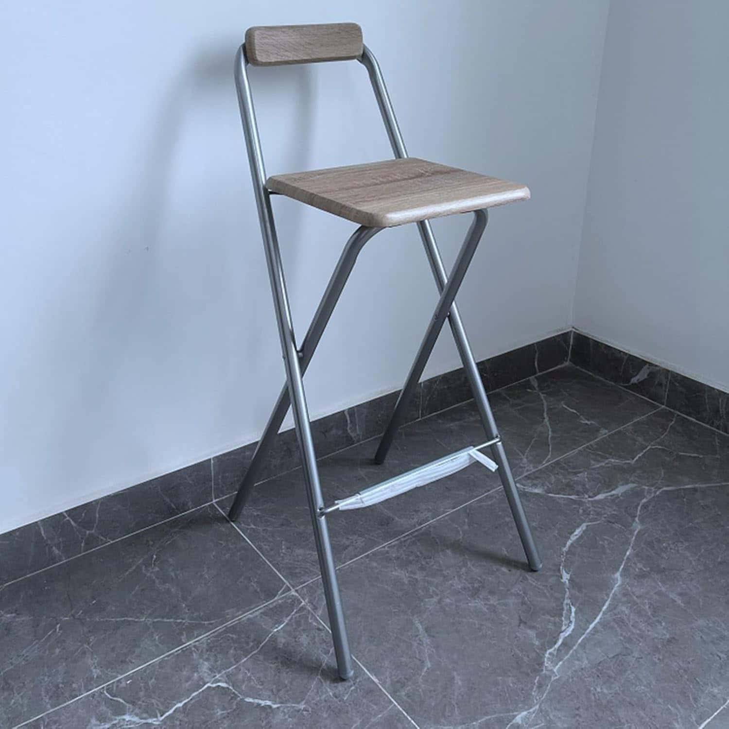 折りたたみチェア ハイスツール パイプ椅子 ダイニングチェア カウンターチェア バーチェア 座高さ75cm 背付き 足置き コンパクト収納 組立不要 居酒屋 喫茶店 リビング バー