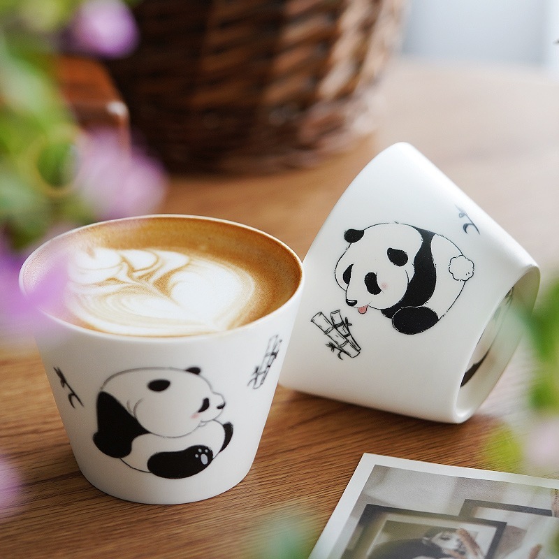 【1つ買うと20つ無料】パンダピッグマウスカップコーヒーカップホールディングカップ語セラミックマスターカップ絶妙なハイエンドマットラテフラワーカップ