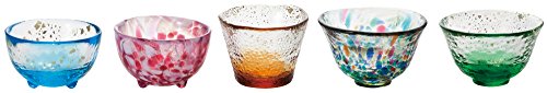 津軽びいどろ 五様ミニグラス 日本製 化粧箱入 おちょこ ぐい呑み 盃 日本酒 グラス ガラス 冷酒 お猪口 酒器 ぐいのみ ぐい飲み おしゃれ ギフト 女性 母の日 父の日 夫婦 男性 引越し祝い