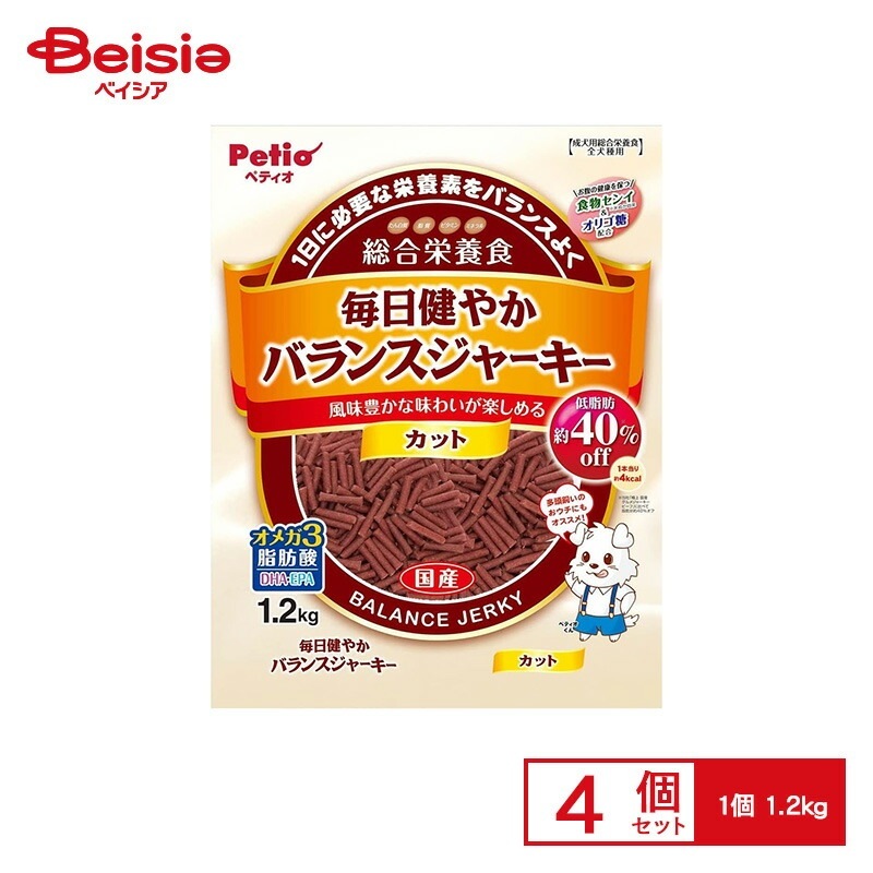 ペティオ ペティオ 毎日健やかバランスジャーキー カット 1.2kg×4個 ペット