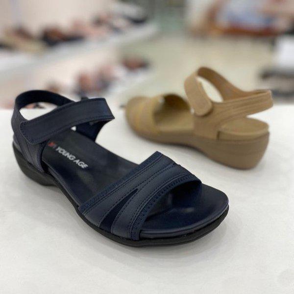 女性軽量ストラップサンダル 4CM YAEMDS7012NYBE HFGZ3B GN_GN