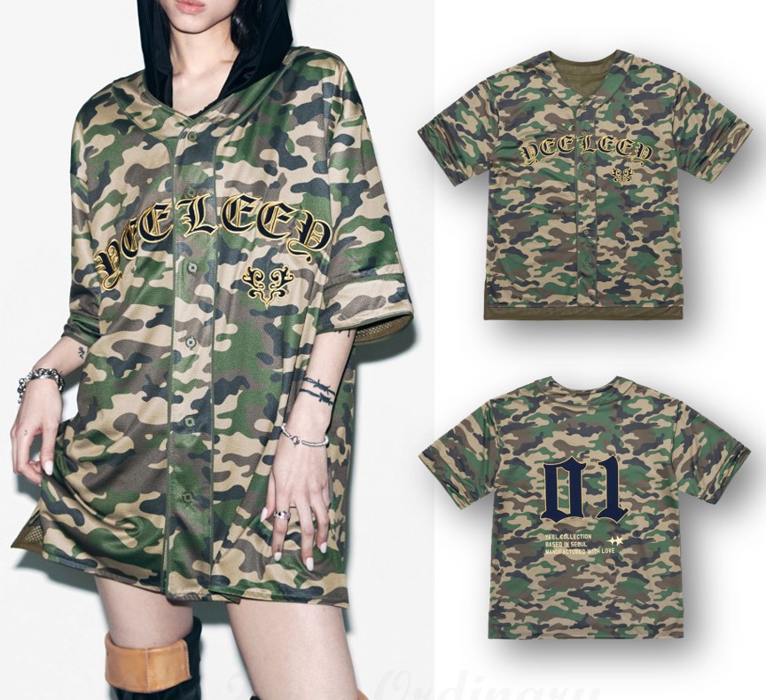 [YEEL] APPLIQUE MESH BASEBALL JACKET