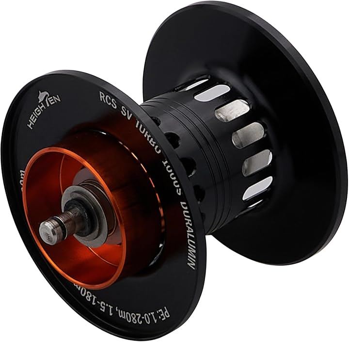 リール スプール 深溝 PEライン専用 2段階可動 ダイワ DAIWA ベイトリール 替えスプール ベアリング付き (NMBステンレスベアリング内蔵 - ブラック, 1000)