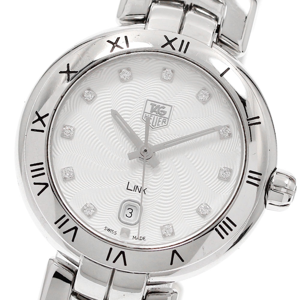 タグホイヤー TAG HEUER WAT1411 リンク 11Pダイヤモンド デイト クォーツ レディース 保証書付き_950371【中古】