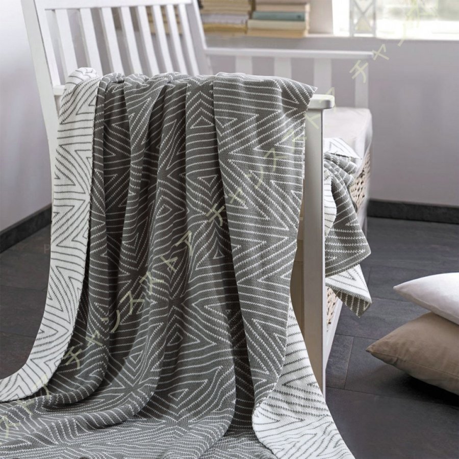 綿100％ ブランケット 毛布 両面使える ひざ掛け ハーフケット 北欧 大判 インテリア 肩掛け