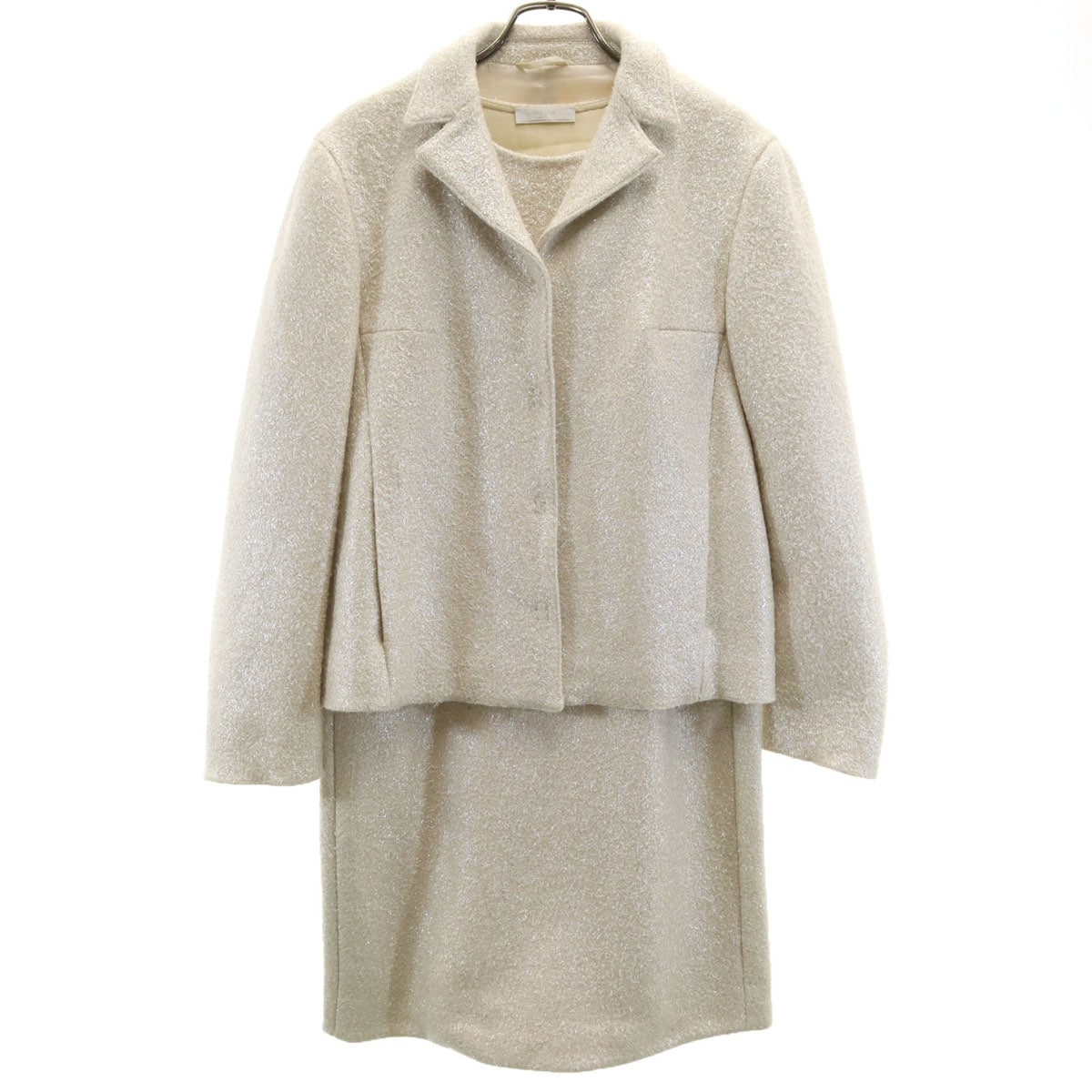 ノースリーブ ワンピース 42 アイボリー アンサンブル セット レディース 古着