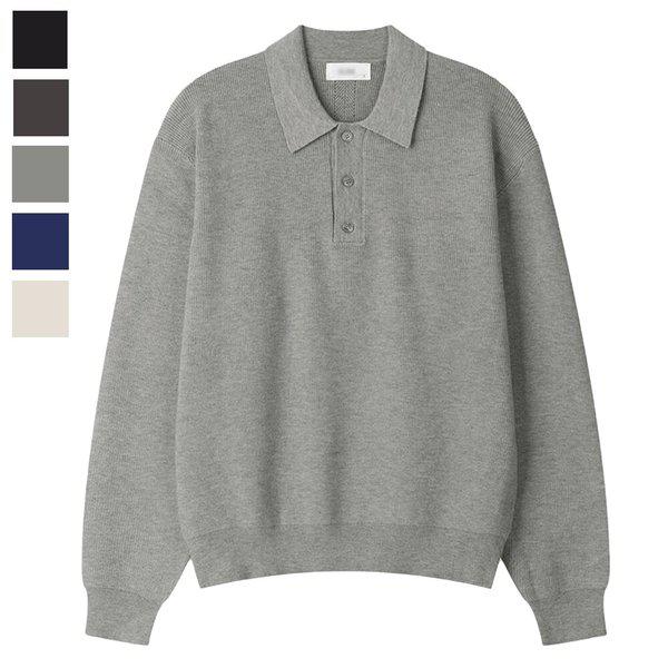 メンズディアナハ찌カラネックプルオーバーニット SG-KN-Q080-グレー