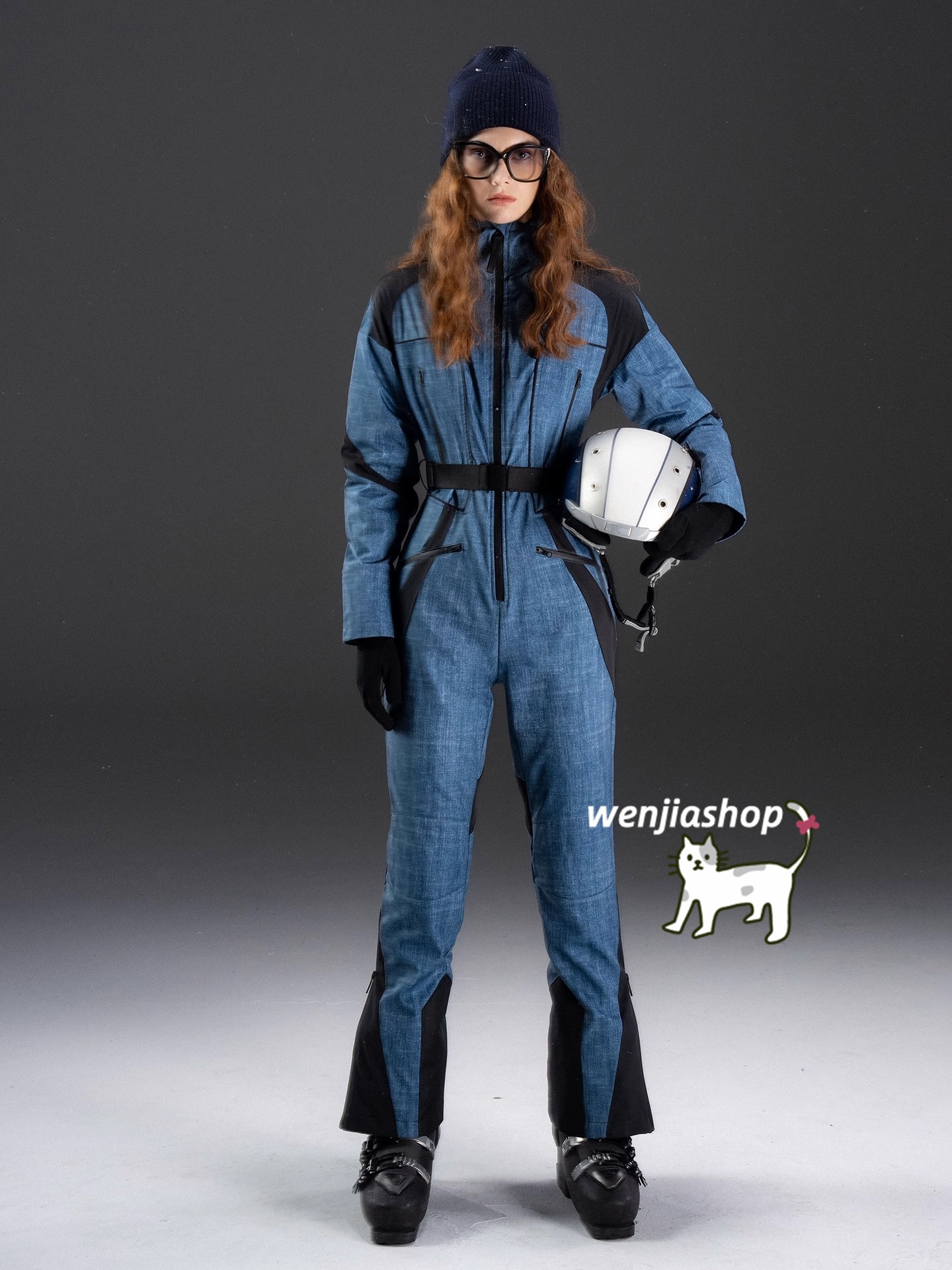 スノーボードウェア 2024 2025 上下 つなぎ メンズ レディース オールインワン デニムブルー パンツ ズボン セットアップ ウィンタースポーツ 韓国風 スキーウェア スノボウェア