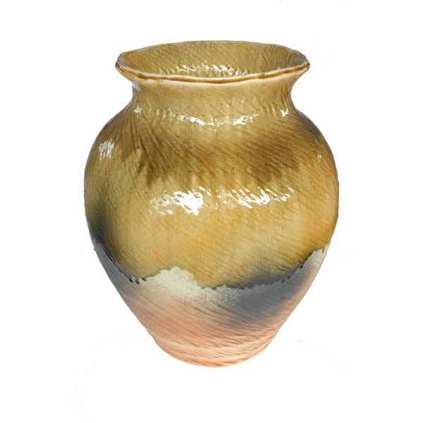 萌黄ひねり大壺 24号　（信楽焼陶器花器花瓶花入れ壺）