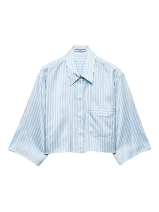 PRADA Women Shirts P460I 1C2CF0076 Clear Blue
