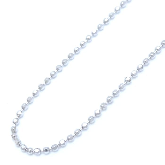 ボール チェーン ネックレス 46cm 1.9グラム K18WG ホワイトゴールド/75453【中古】