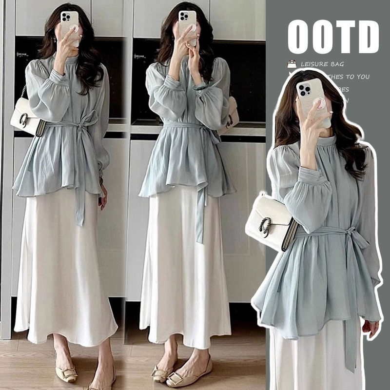 ワンピーススーツ春の新作高級感トップスおしゃれ着やせ半身スカート2点セット優しい雰囲気のデート