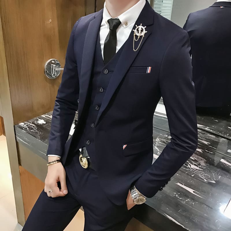 スーツメンズおしゃれオシャレビジネスセIットアップフォーマル結婚式カジュアルスーツベスト細身通勤かっこいい3ピース