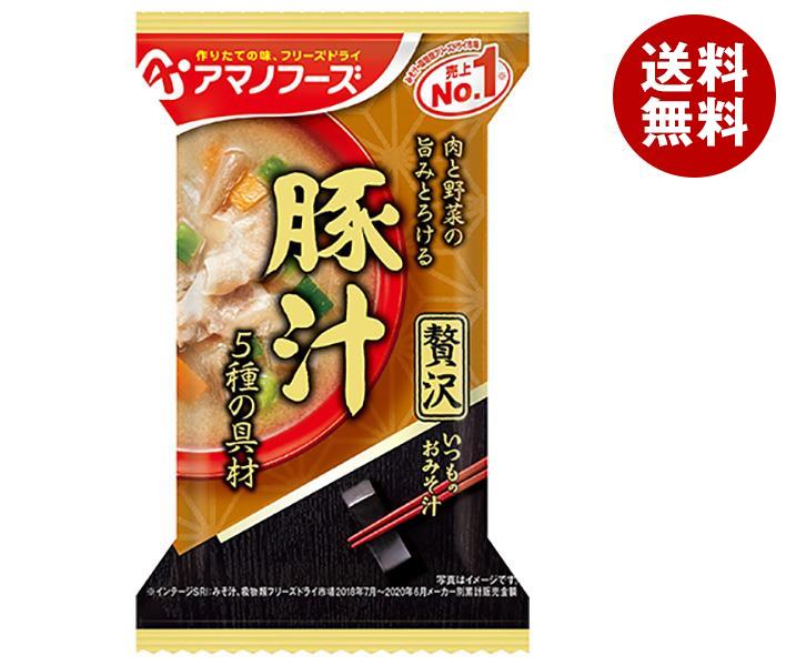 アマノフーズ フリーズドライ いつものおみそ汁贅沢 豚汁 10食×6箱入×(2ケース)