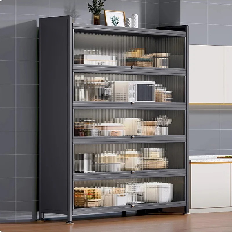 キッチンラック床置き多層収納キャット多機能ダイニングサイド収納キャット電子ジ収納キャット食器棚