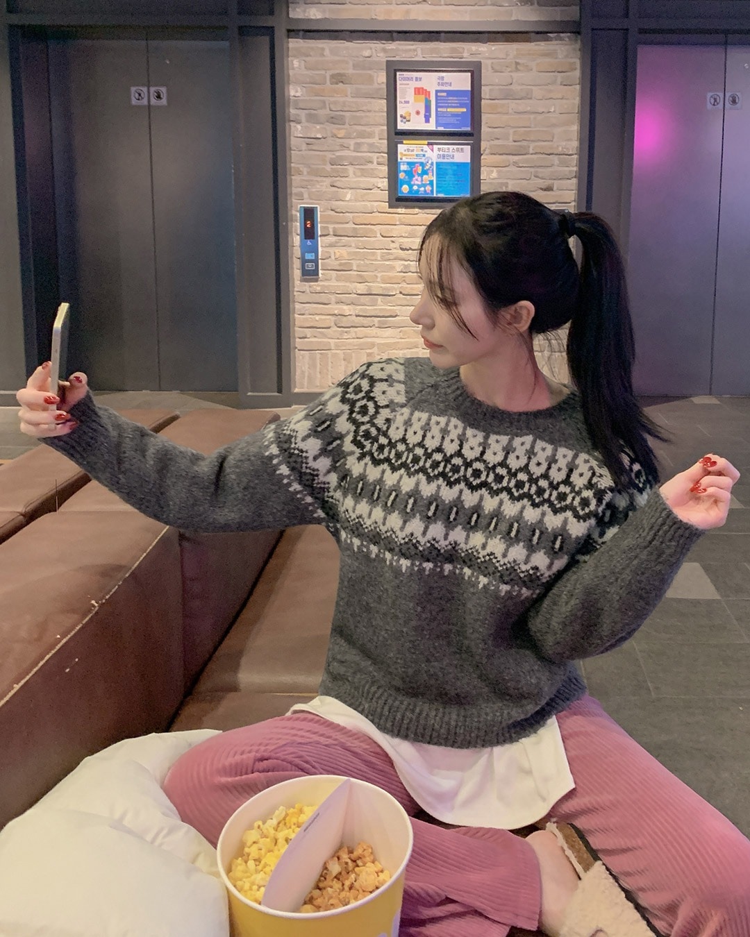 ノルディック柄ウールニット韓国ファッション レディース