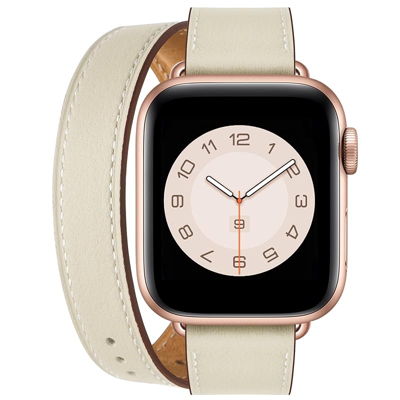 コンパチブル アップルウォッチ バンド コンパチブル apple watch バンド レディース レザー 本革 2重巻き 細い iWatch Series 9/8/7/6/5/4/3/2/1/SE/S
