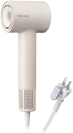 テスコム ヘアドライヤー I字型 マイナスイオン 軽量 コンパクト 冷温風 静音 ラク抜きプラグ ベージュ TD760A-C