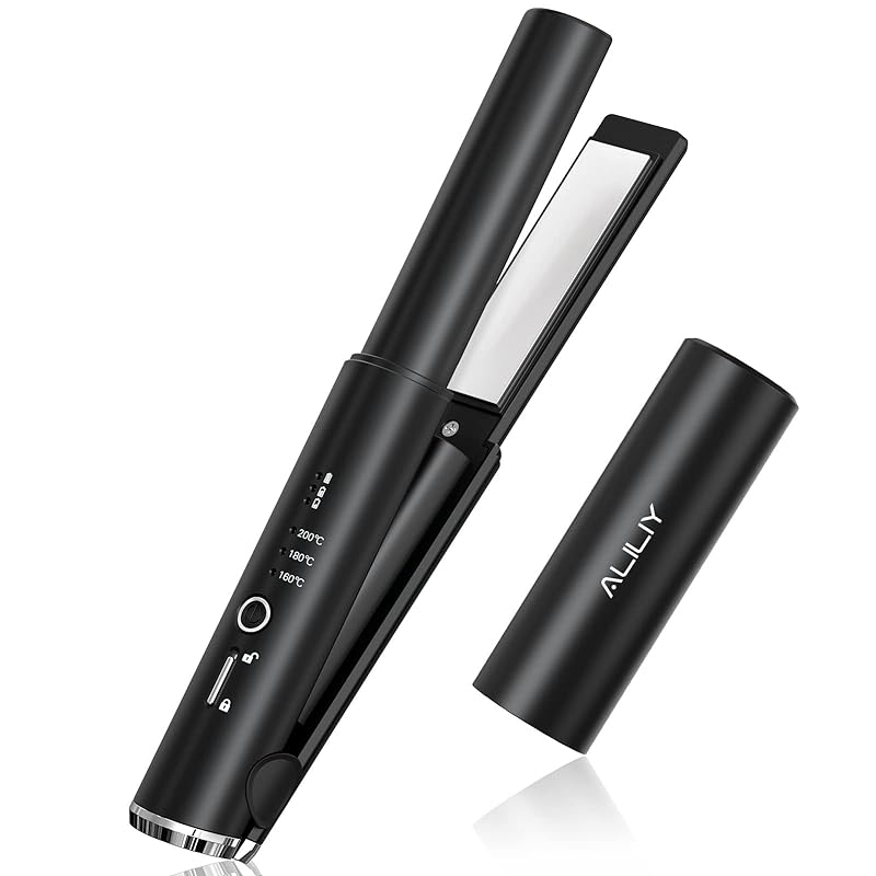 ヘアアイロン コードレス ストレートアイロン ミニ 小型 持ち運び 両用 USB充電式 ヘアアイロン 2way カール 前髪用ヘアアイロン 誤起動防止ロック 160/180/200度設定可能 男女兼用