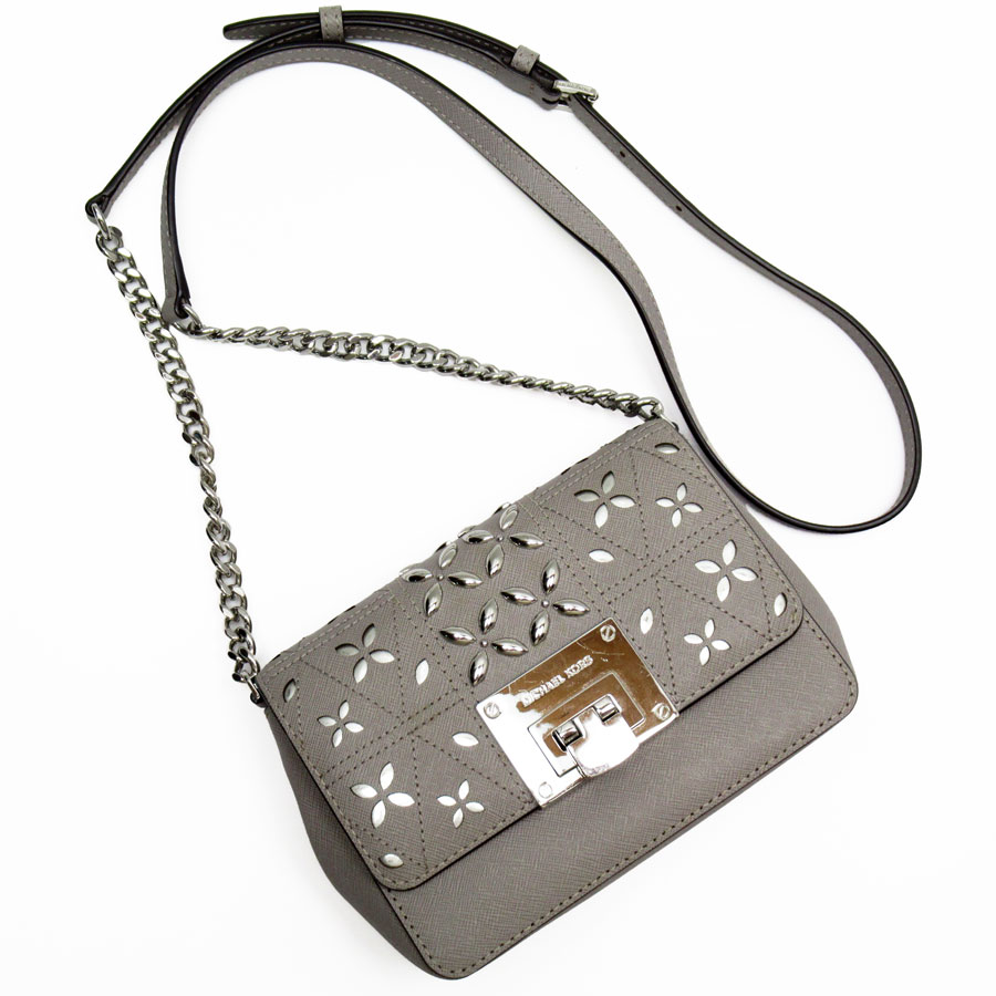 マイケルコース Michael Kors 斜め掛けショルダーバッグ レザー グレー レディース t19371g