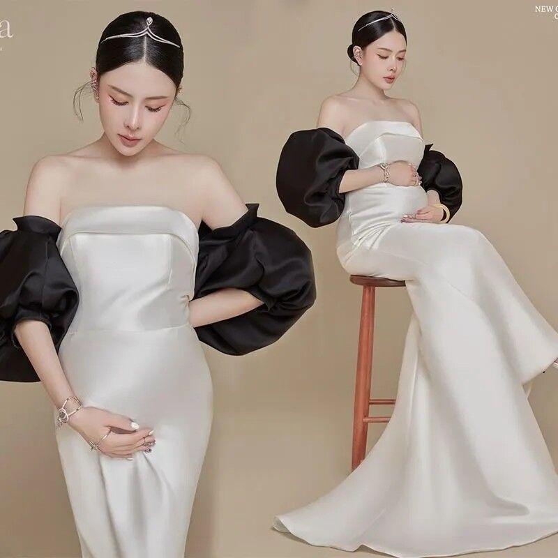 デビューした新品マタニティ ドレス 妊婦 マタニティフォト 撮影用 おしゃれ ワンピース モーダル素材 ハーフスリーブ パフスリーブ ランタンスリーブ ドルマンスリーブ フリルデザイン ミディ丈 レト
