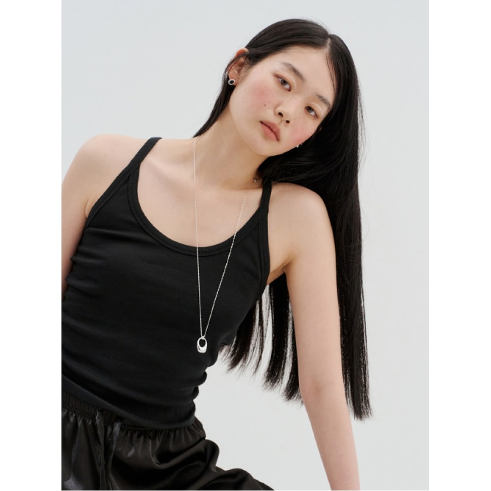 TOUT シルバーオーバルロングネックレス